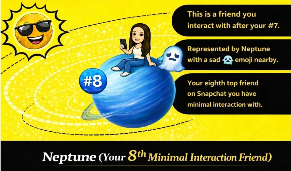 Snapchat Solar System Friends List: Planet Order & Meanings 11 Neptune 8th Minimal Interaction Friend.