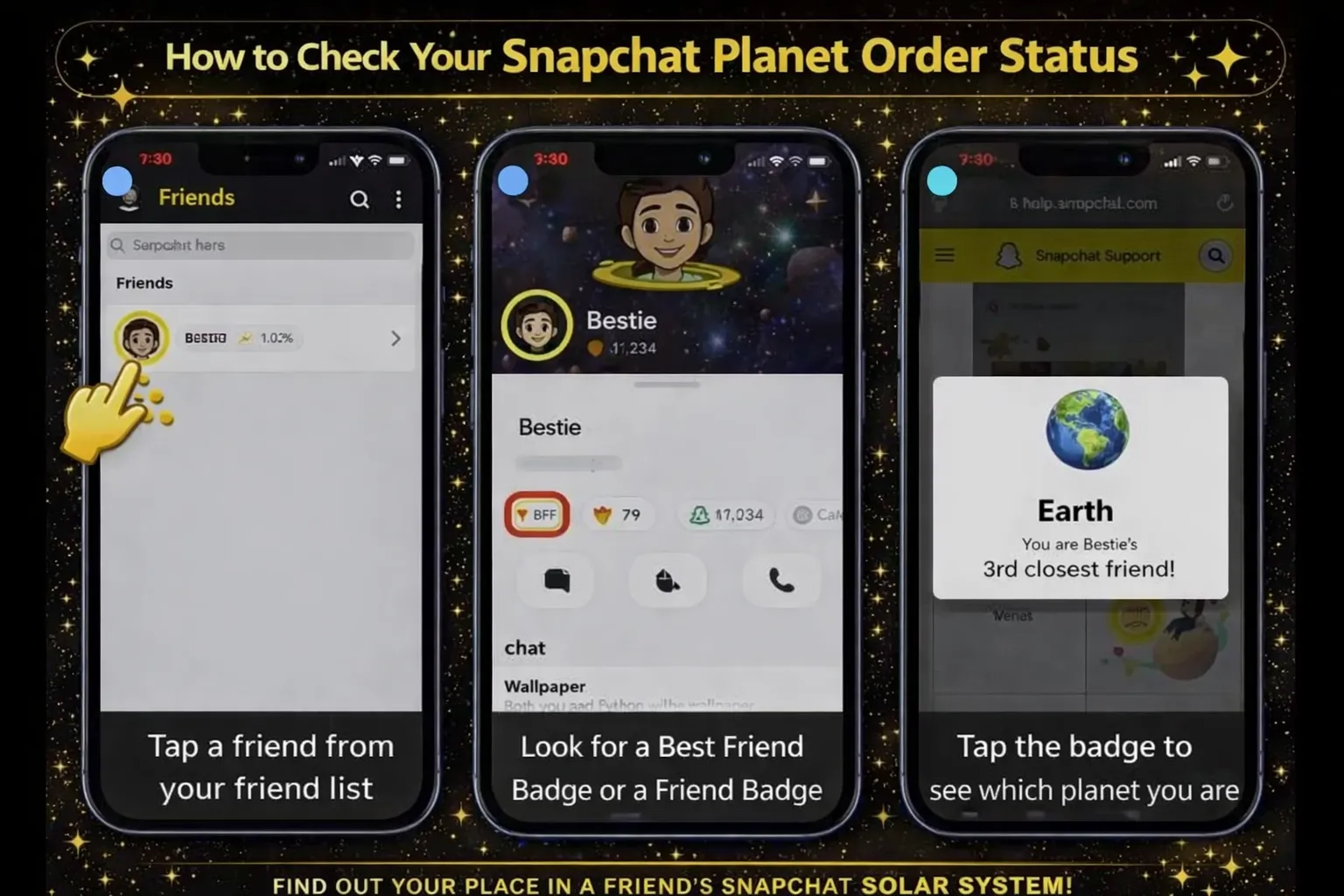Snapchat Solar System Friends List: Planet Order & Meanings 17 Snapchat Planet Order